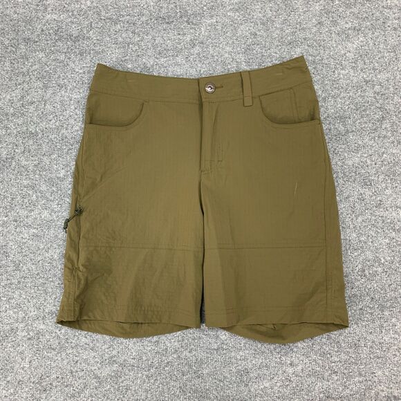 Rei Shorts Womens 4 Olive Cragland Ripstop Nylon Multi Pockets Water Repellant - Picture 2 of 13
